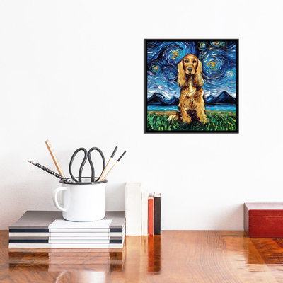 «Golden Cocker Spaniel Night» par Aja Treves - reproduction d'art