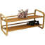 Range-chaussures à 2 niveaux en bambou, range-chaussures en bois naturel pour vestibule, garde-robe et chambre à coucher