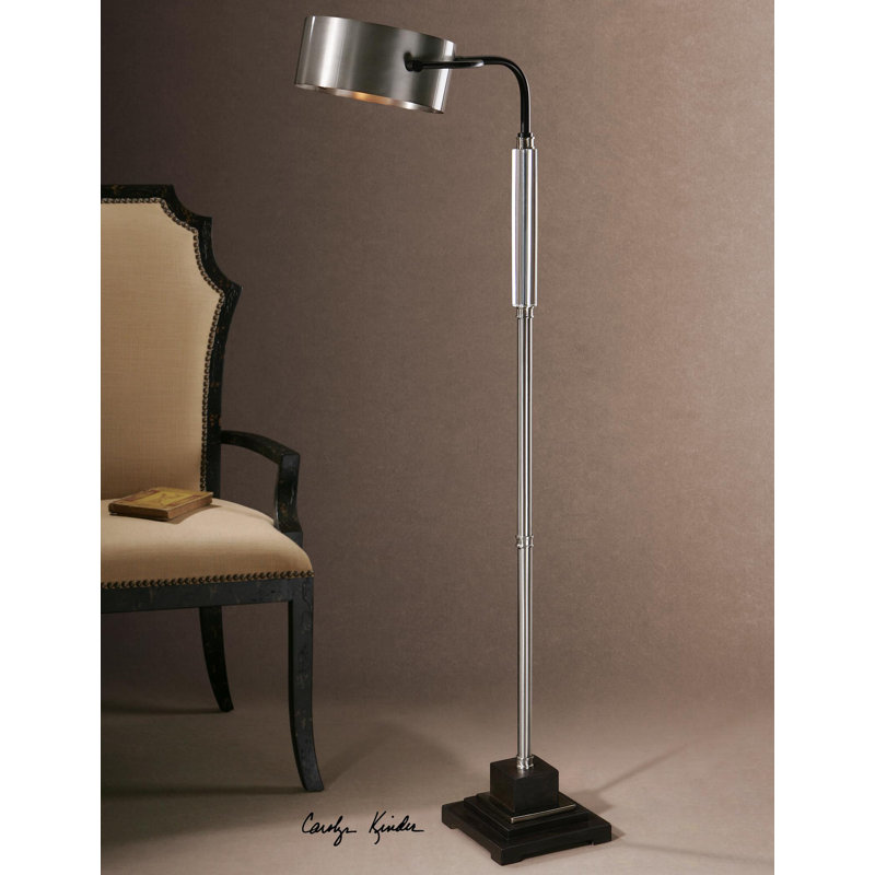 Grier 57'' Lightly Antique Brushed Aluminum Task Floor Lamp