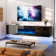 70" Floating Fireplace TV Stand for TVs up to 80", Wall Mounted Media Console with LED Lights