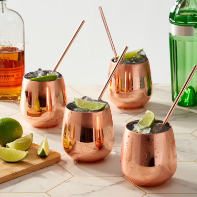 Jekyll 350ml Stainless Steel Stemless Wine Glass Set
