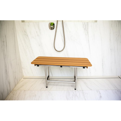Banc de douche 18 po x 36 po en teck brun