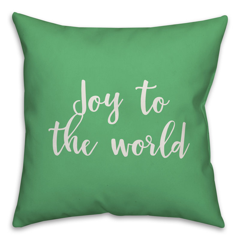  Coussin Joy to the World, Vert clair, Coussin décoratif