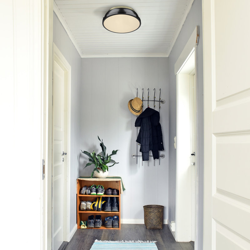 Calico Steel Flush Mount, Aged Brass, Matte Black