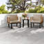 Ensemble de salle à manger de patio compact en acier 3 pièces moderne pour petits espaces