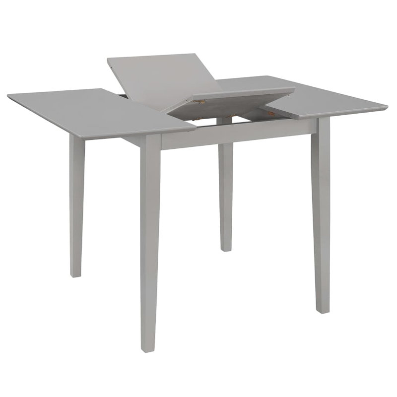 Grady Extendable Solid Wood Base Dining Table, Grey, Grey