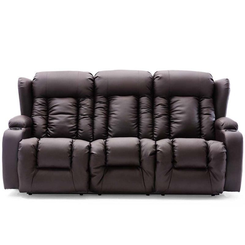 Deneishia 3 Seater Reclining Sofa, Brown