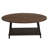 Jamestown Oval Coffee Table with Storage Shelf Mid Century Walnut Wood Grain and Metal Frame-784207998