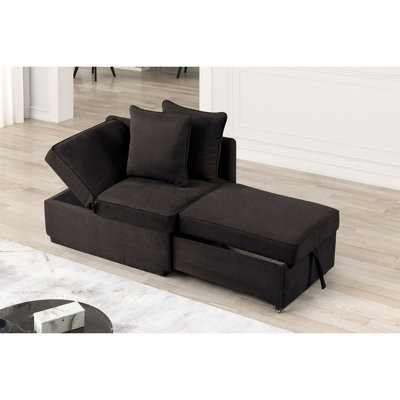 Contemporary Convertible Chair With Adjustable , Gray Metal Fabric, Storage, Pillows Included Engineered Wood