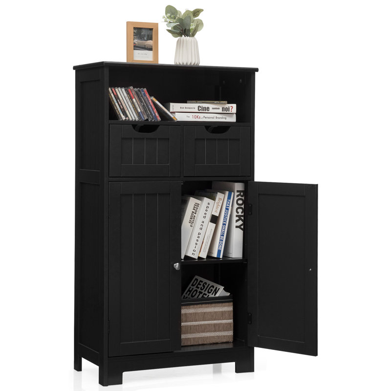 Freestanding Bathroom Cabinet, Black