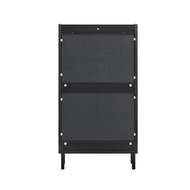 4 Pair Shoe Storage Cabinet, Black