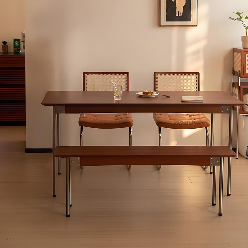 Vintage Solid Wood Dining Set for Home, 29.7"H x 55.1"L x 31.5"W