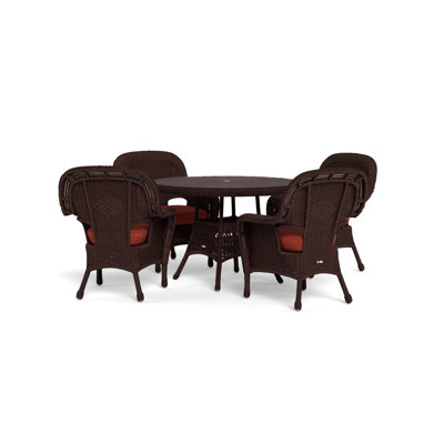 Sea Pines Round 4 - Person 48" Long Dining Set with Cushions