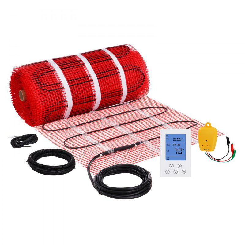 Floor Heating Mat, 100 Sq. ft, Electric Radiant In-Floor Heated Warm System