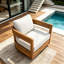 Fauteuil club d'extérieur pivotant en bois-503744709