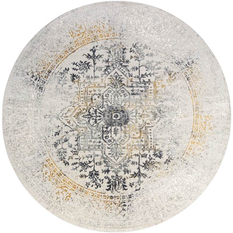 Schreffler Oriental Indoor Rug, Round 7'10"