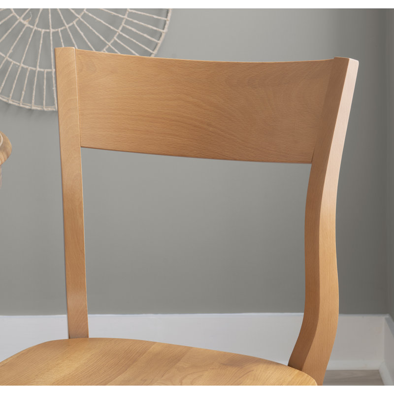 Chaise d'appoint en bois massif Alizet, Naturel