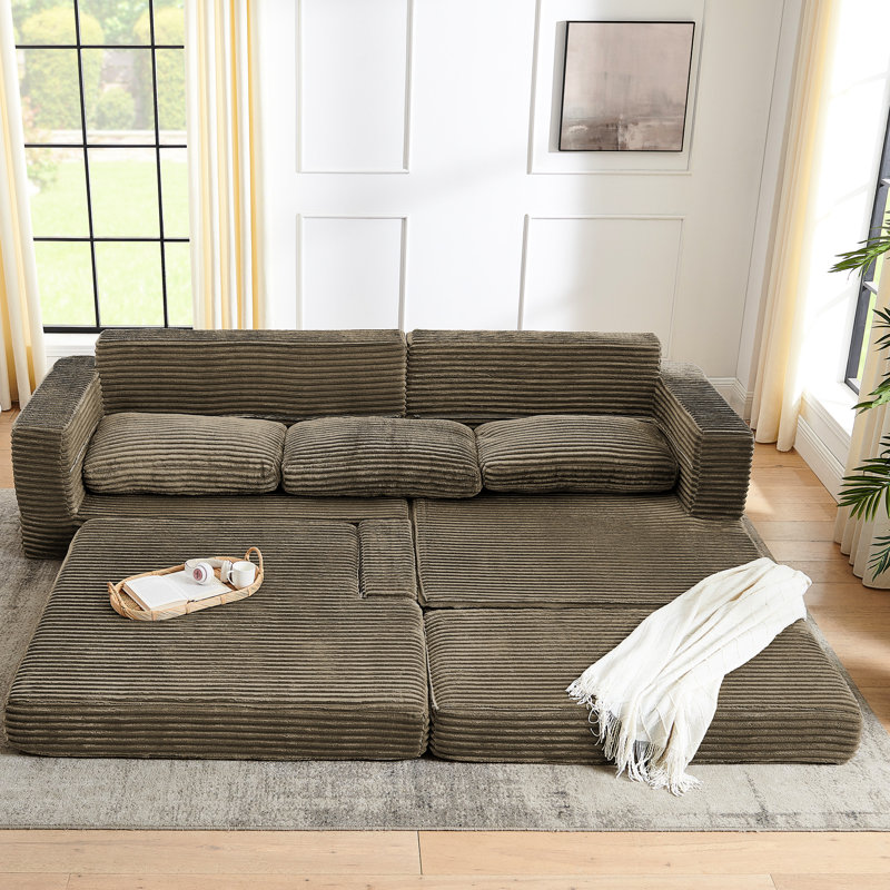 Canapé modulaire brun moderne avec siège confortable pour la nuit de jeu