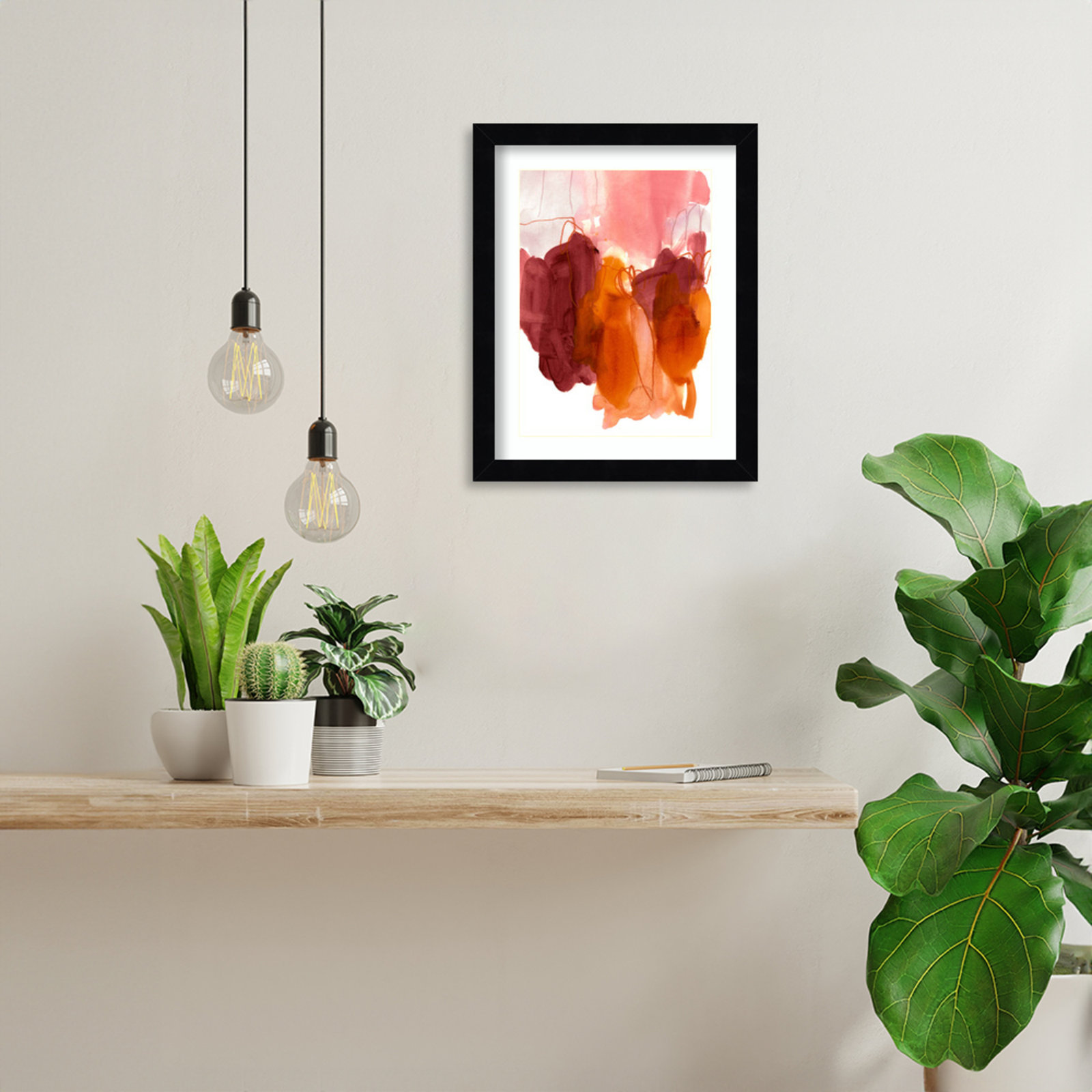 Orelia "Abstract Painting X" Print, Black, 13" H x 11" W