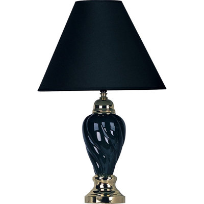 Lampe de table élégante en céramique, finition noire moderne, parfaite pour un éclairage douillet