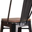 Tabouret de bar ou de comptoir en métal Marian avec dossier et siège en bois Marian-2101696487-2101696429-2127243145