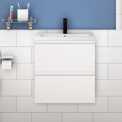 Borut 500mm Single Bathroom Vanity with Drop In Ceramic Basin