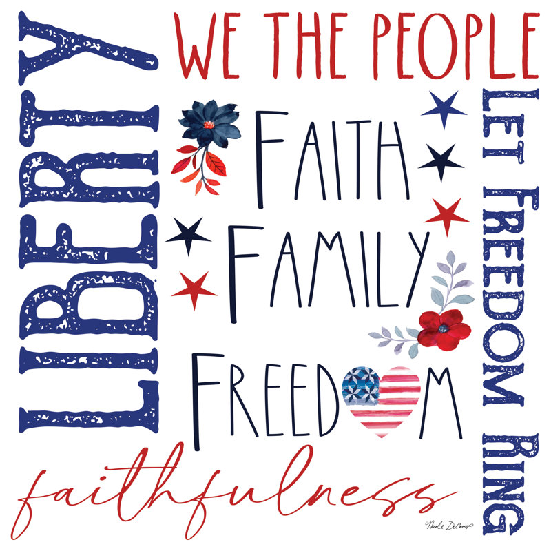 Faith, Family, Freedom par Nicole DeCamp, H 12 po x l 12 po