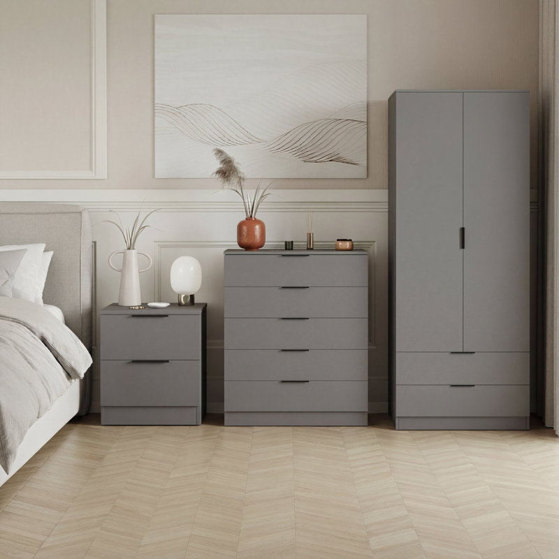 3 Piece Bedroom Set, Grey