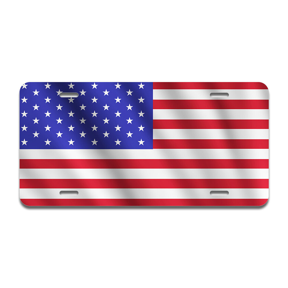 SignMission USA Flag In The Wind Aluminum Plate Frame | Wayfair