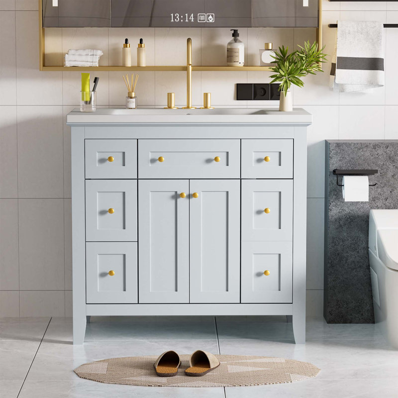 Stassa 36'' Bathroom Vanity with Resin Top