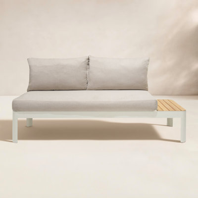 Brix 67.8'' Wide Straight Aluminum Loveseat with Cushions