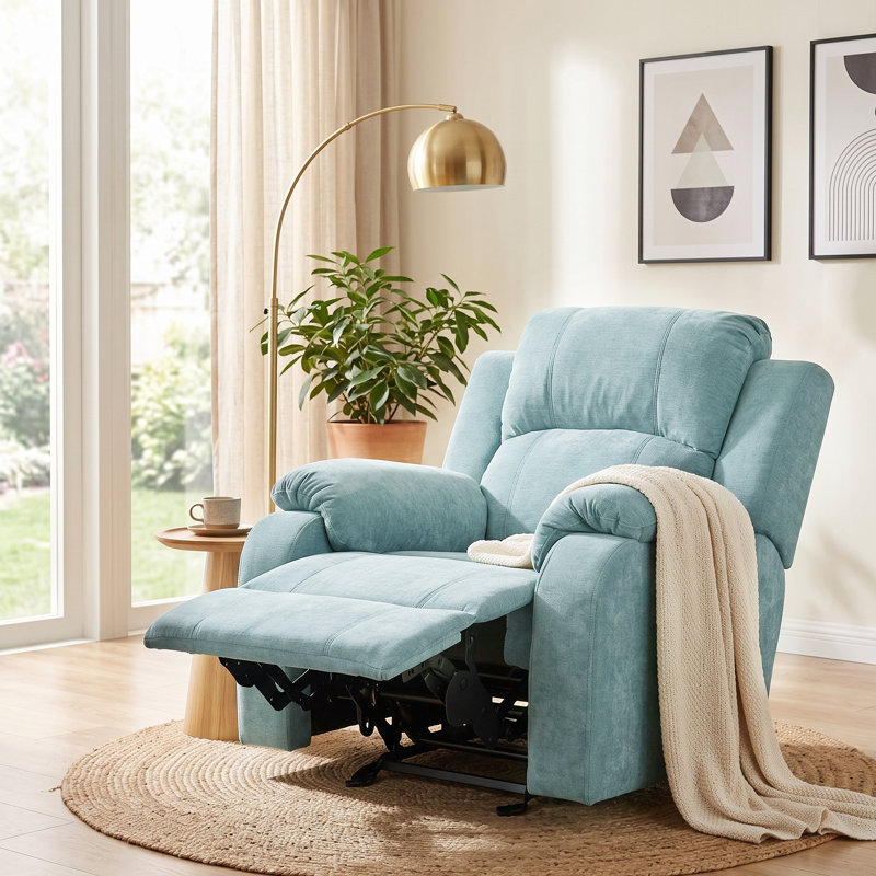 Fauteuil inclinable réglable manuel 34,25 po l Chenille, Sarcelle
