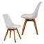 Ensemble de 4 chaises de salle à manger modernes Malijah avec coussin en similicuir et structure en bois-1675006789