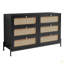 Buffet moderne en bois et rotin avec commode à 6 tiroirs pour chambre à coucher, salon, entrée et couloir