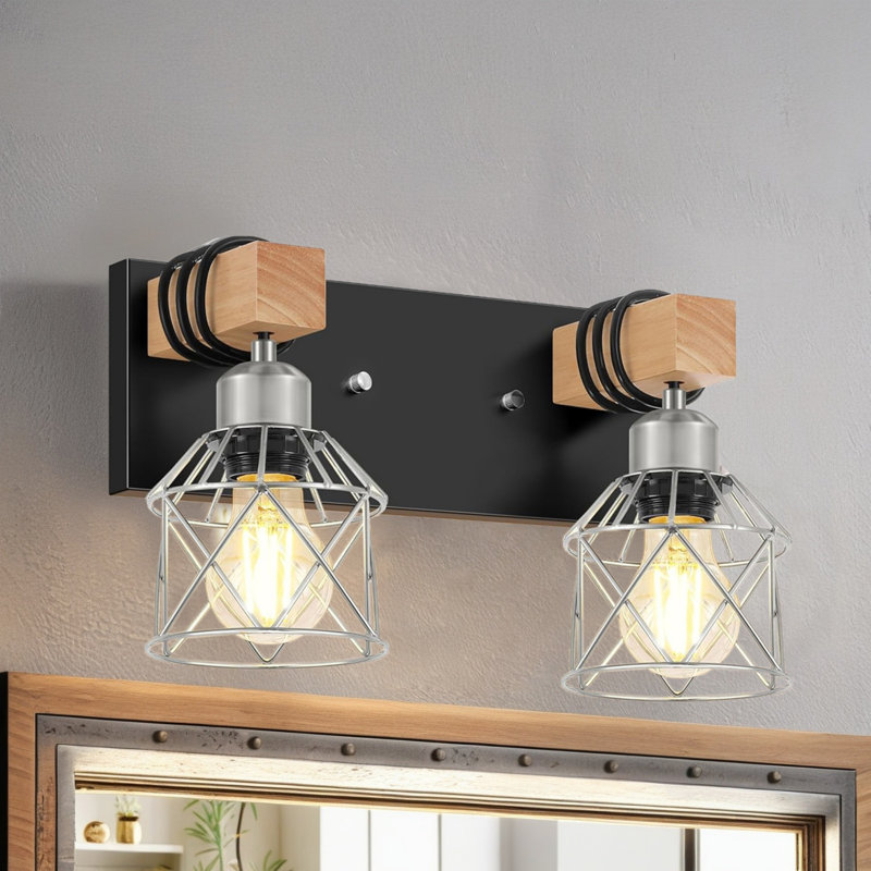 Dimmable Vanity Light, 2 Lights, Silver