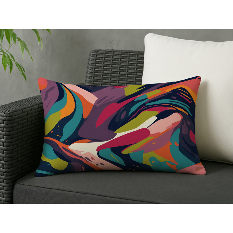 Coussin décoratif d'intérieur et d'extérieur Illusion chromatique, Rectangle 18"H x 25"W