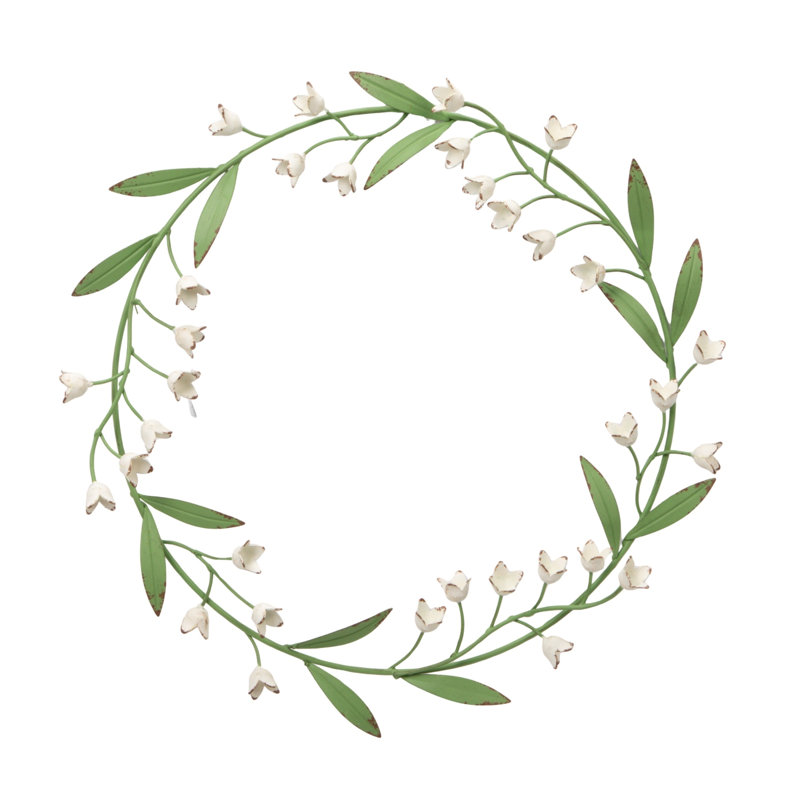 Couronne de fleurs ronde en métal