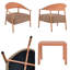 Ensemble de chaises de patio 3 pièces Modern avec coussin moelleux de 8 pouces, structure en PP orange et acier-320167796
