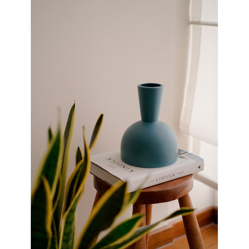 Élégant vase en céramique verte, 6,7 x 6,7 x 9,1 pouces | 100% céramique de haute qualité, parfaite pour la décoration intérieure et les arrangements floraux | Conception élégante et durable, idéale pour le salon ou le bureau