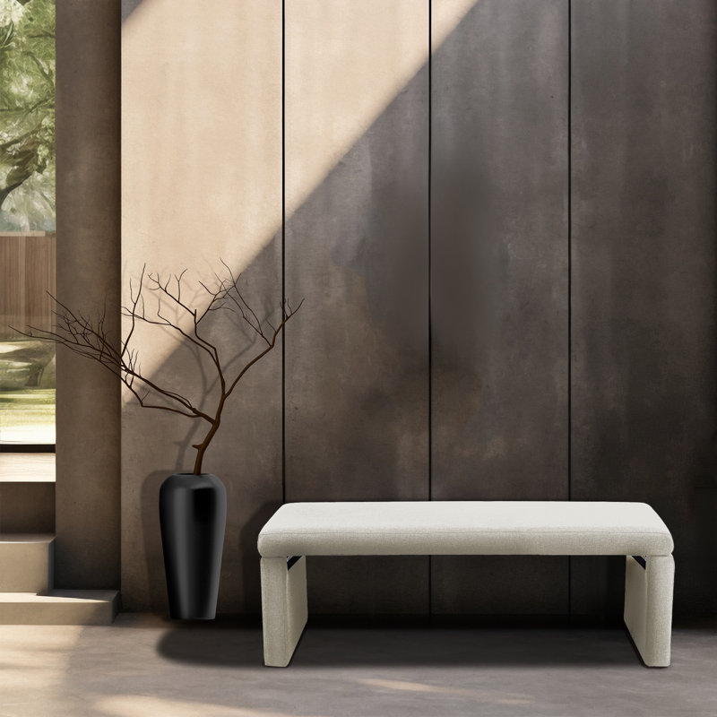Ellayah Fabric Upholstered Bench, Beige