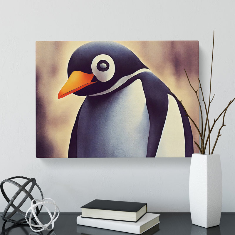 Penguin Portrait - Wrapped Canvas, 40cm H x 60cm W x 3cm D