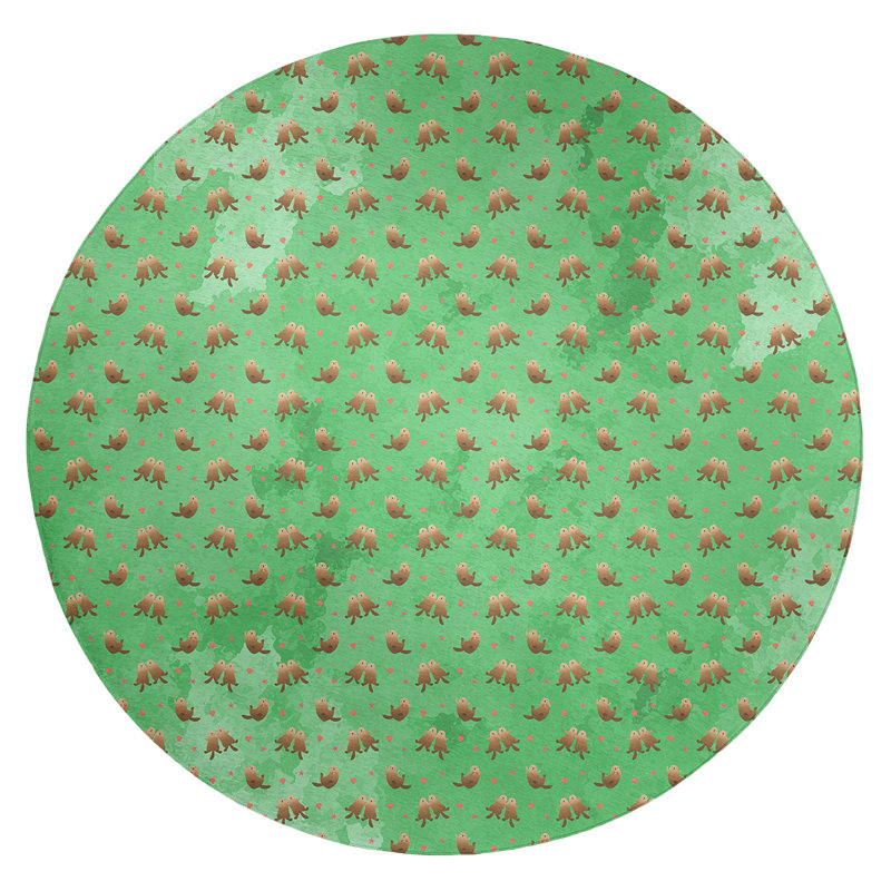 Chenille Toile Indoor Rug, Round 5'