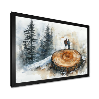 Gervas Hiking In A Winter Landscape II - Hiking Wall Art for Living Room