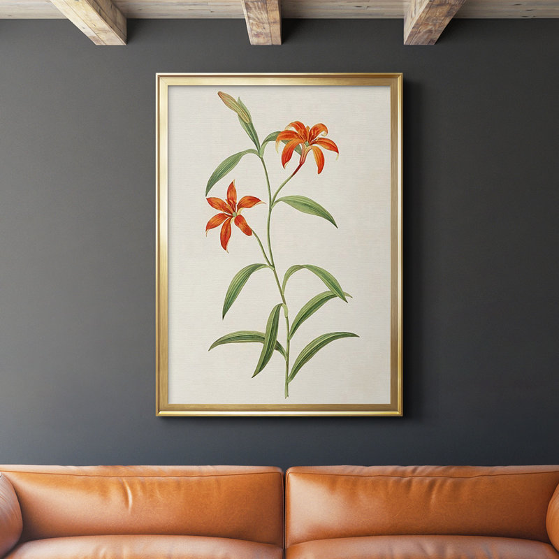 Fleurs des saisons III, reproduction encadrée de qualité supérieure - prête à être accrochée, H 24,5 po x l 18,5 po, Or