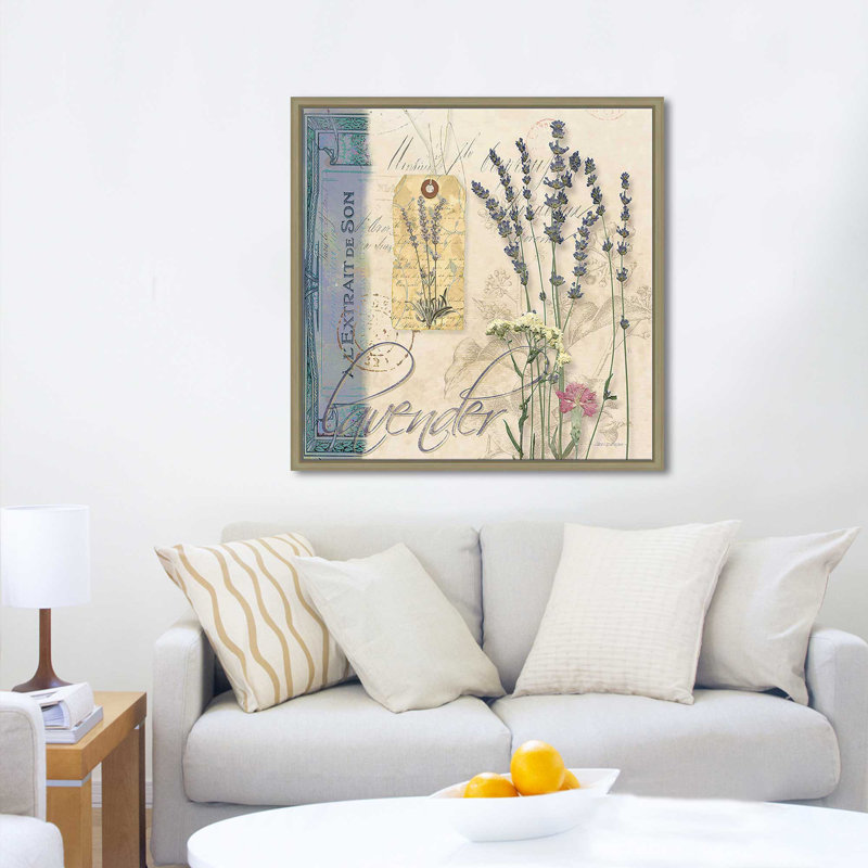 Lavande (carré) par Carol Robinson, reproduction, H 31,5 po x l 31,5 po x P 2 po, Cadre flottant champagne