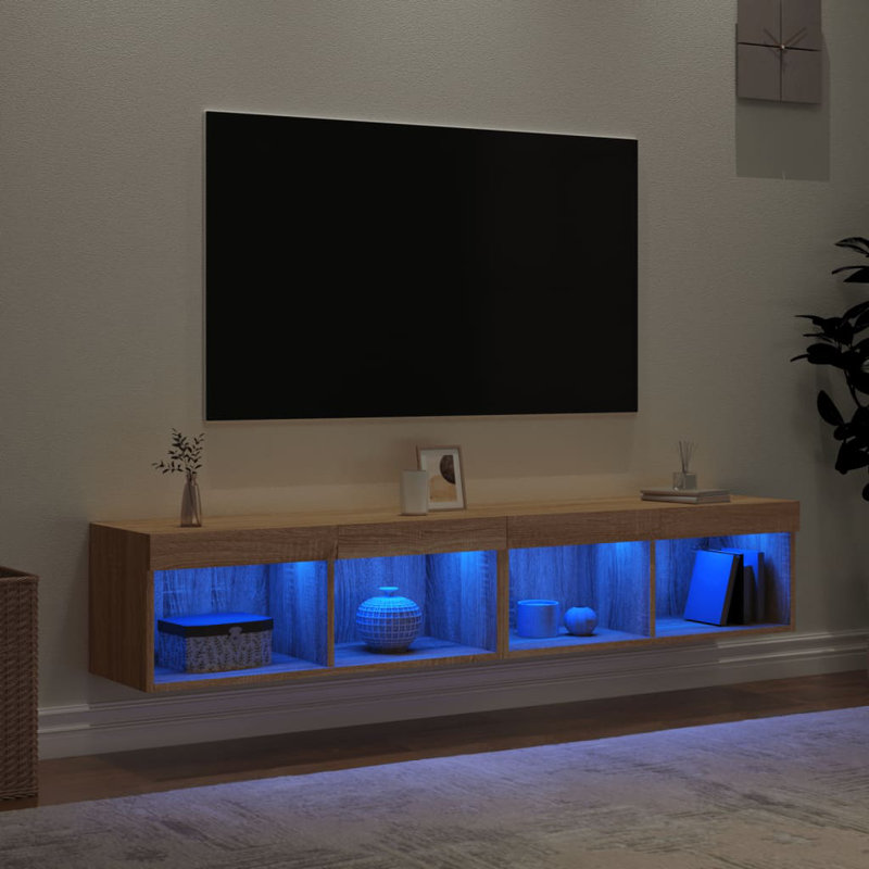 Bustamente Unfinished TV Stand for TVs up to 24" with Fireplace Included, Sonoma Oak