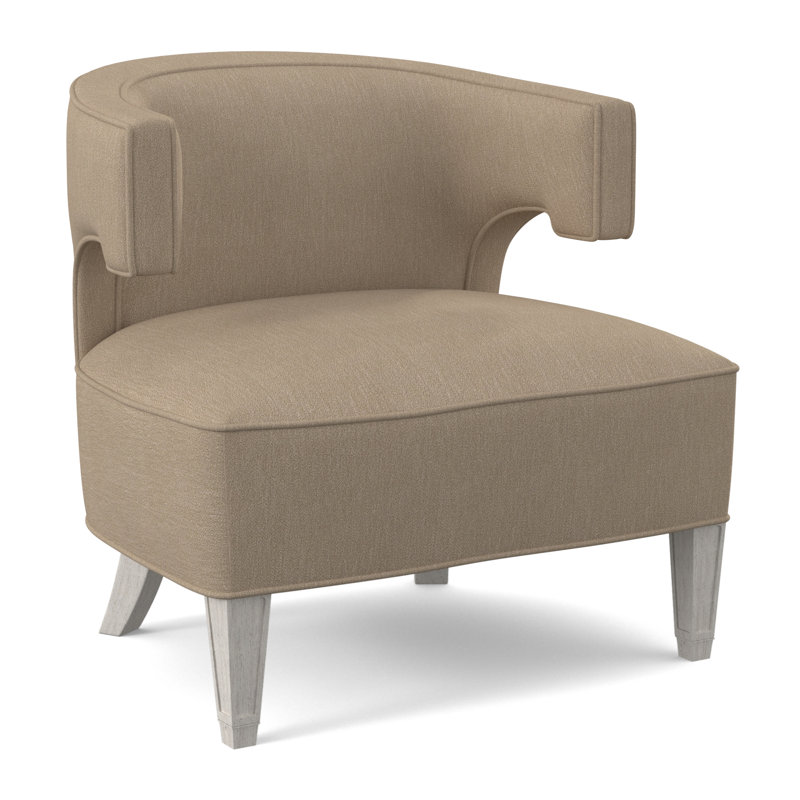 Laurel Barrel Chair, Bisque, Filigree Ivory 100% Polyester