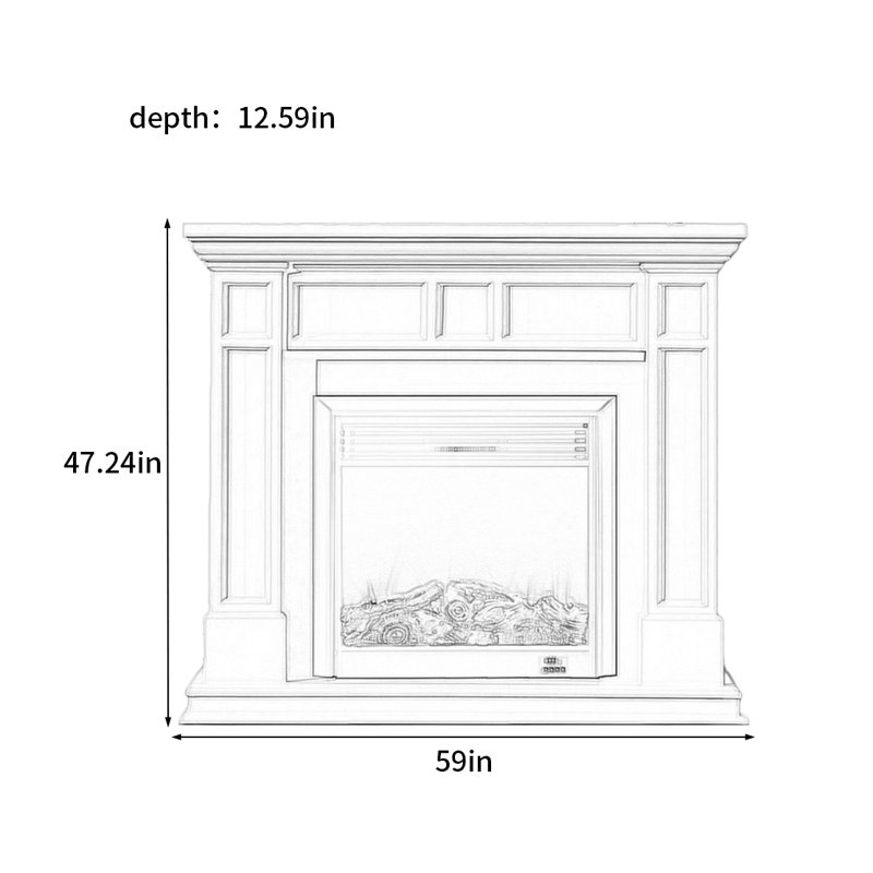 Simple American style solid wood fireplace cabinet