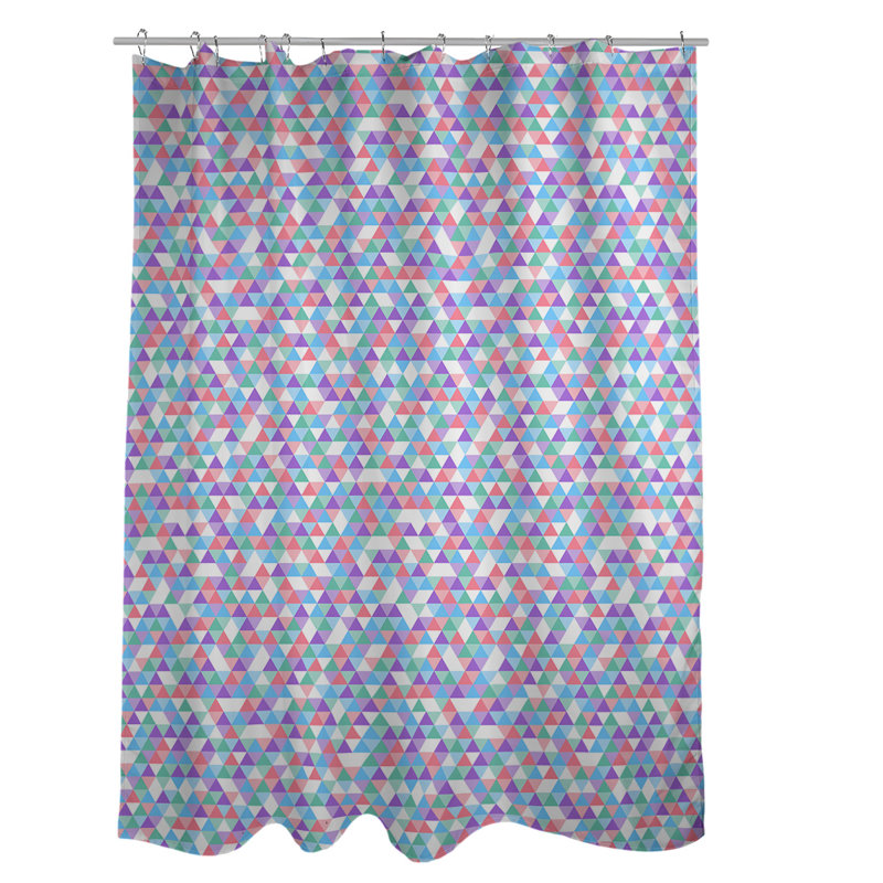 Rideau de douche simple katelyn elizabeth triangle, Bleu / Rose