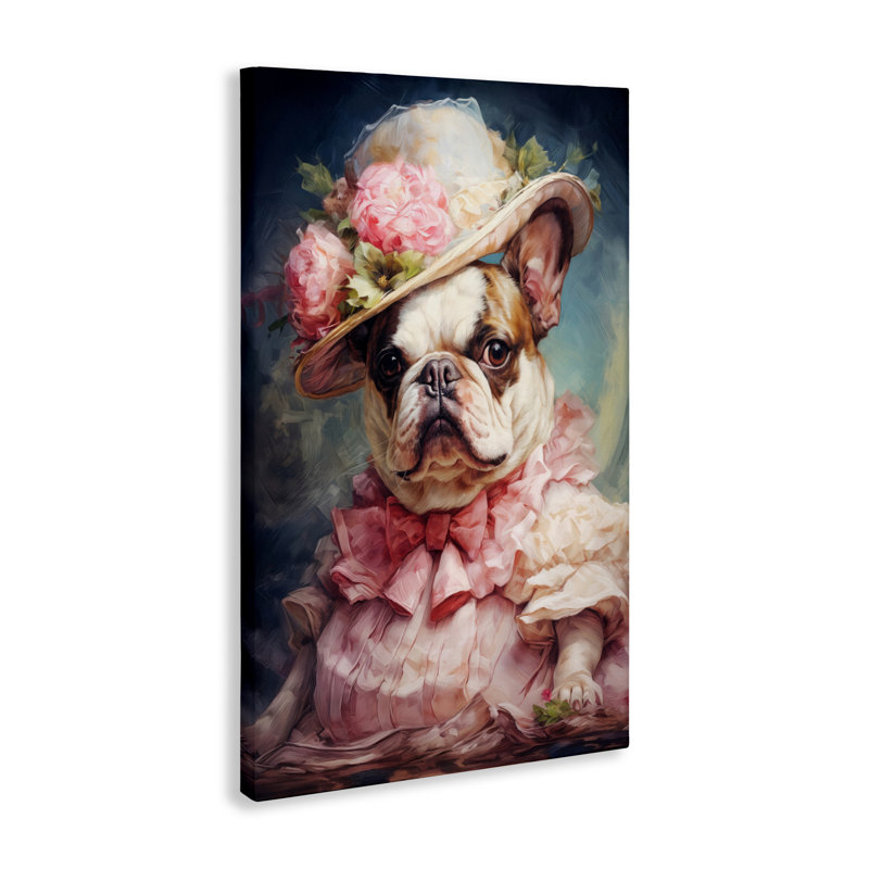 Elegant Lady French Bulldog Canvas, design par Wumples, H 30 po x l 20 po